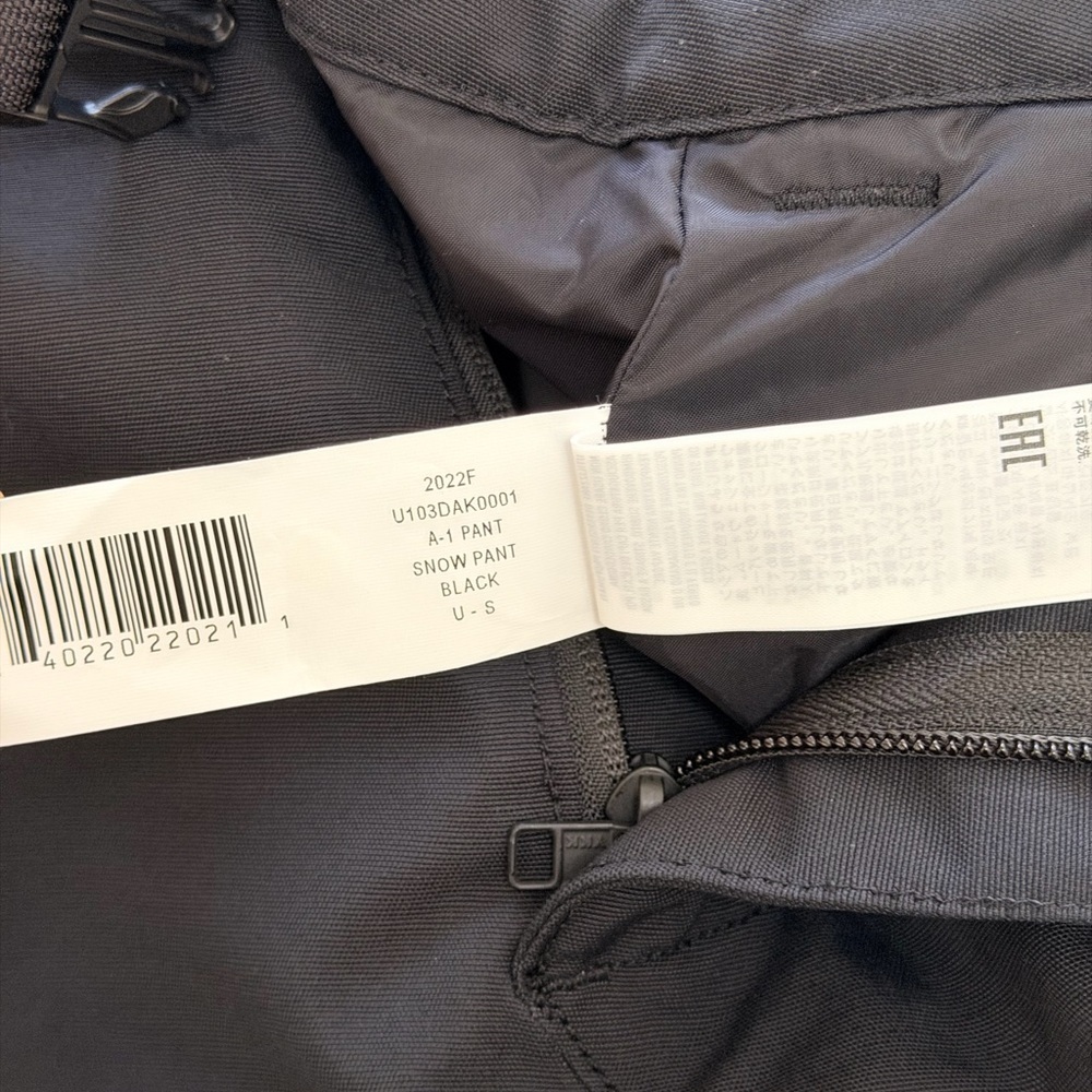 NWT! Dakine Unisex A-1 Black Snow pants, Size S - Picture 12 of 16